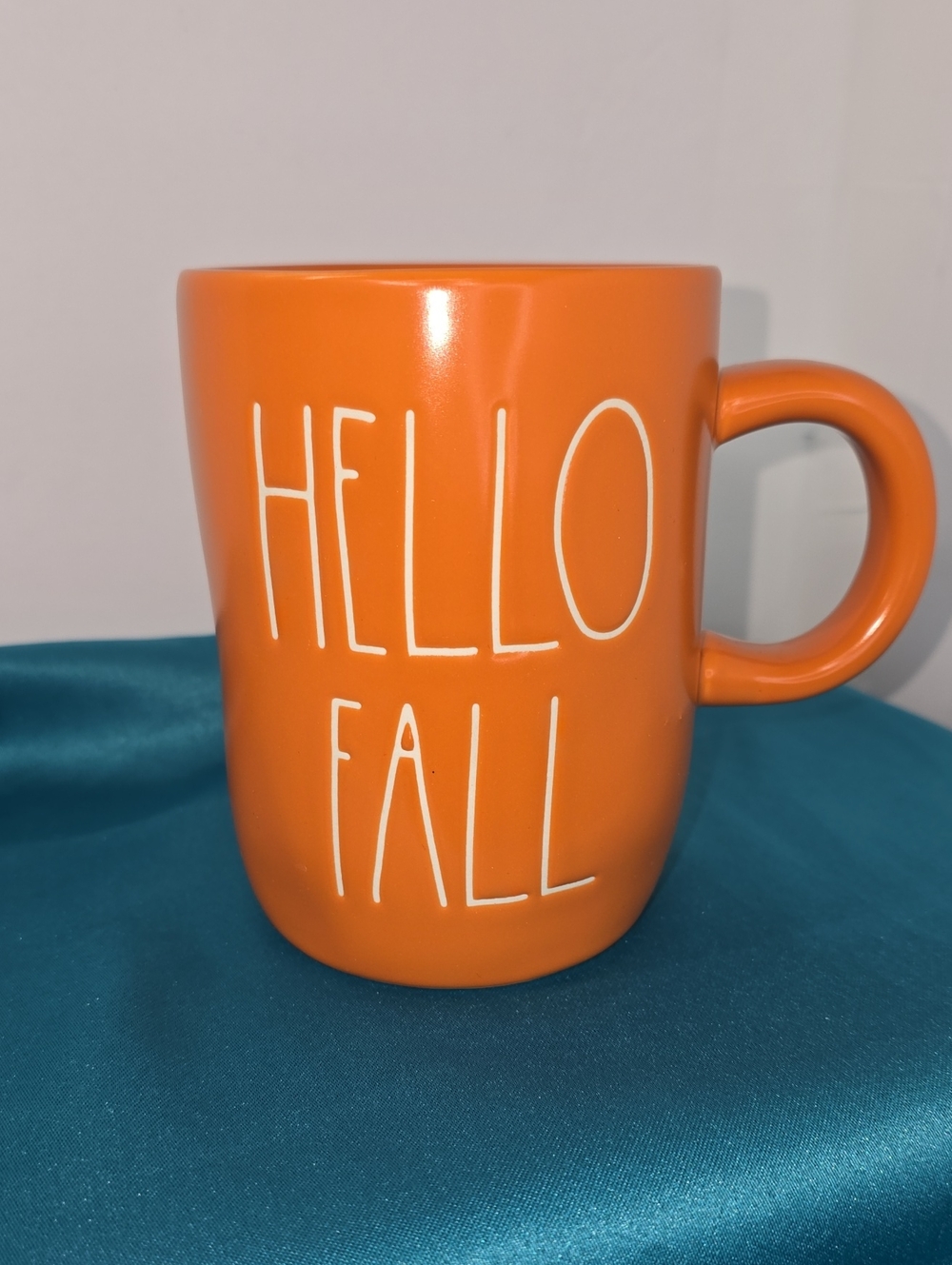 Rae Dunn Orange "HELLO FALL" Ceramic Mug